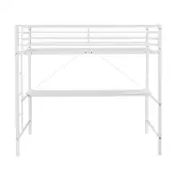 Isabelle & Max™ Alysa Metal Loft Bed Frame with Desk, Protective Guard Rails and Ladder