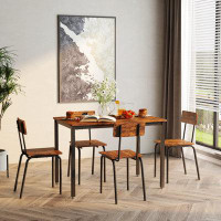 BOMO Dining Table Set 5-Piece Dining Chair With Backrest, Industrial Style, Sturdy Construction