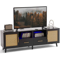 Bay Isle Home™ Heyer Large TV Stand for TVs up to 70" with LED Light and Charging Station
