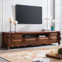 STAR BANNER American solid wood TV cabinet European living room retro carved simple TV cabinet