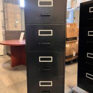 Global 4 Drawer Vertical Filing Cabinet – Black – Legal Size in Desks in Peterborough Area