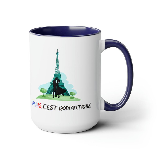 Beautiful Trip To Paris Theme Two Tone Coffee Mug in Other - Image 2