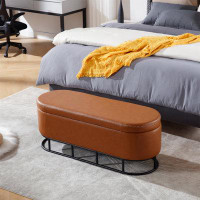 Hokku Designs Yuha Faux Leather Upholstered Storage Bench