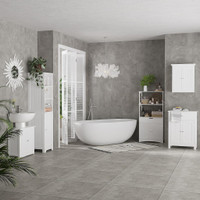 Bathroom Floor Cabinet 15.7" x 15" x 63" White