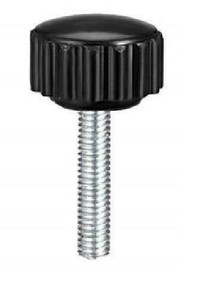 M4 x 20mm Male Thread Knurled Clamping Knobs Grip Thumb Screw on Type - Black