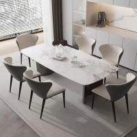 Brayden Studio Rock plate table small household light luxury modern simple rectangular dining table