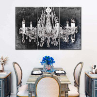 Elephant Stock Grunge Crystal Chandelier Multi Piece Canvas Print