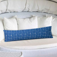 East Urban Home 12" X 48" Blue And White Blown Seam Gingham Lumbar Indoor Outdoor Pillow