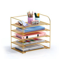 Hokku Designs Office Desk File Organizer - Desktop Storage Rack, File Box Book Stand