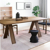 Loon Peak 62.99" Brown Rectangular Solid Wood Dining Table
