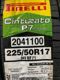 4 Brand New Pirelli Cinturato P7 All Season Runflat  225/50R17 tires. $60 REBATE!!! *** WallToWallTires.com ***