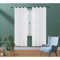 Frifoho White Semi Sheer Curtains 84 Inch Length Window Curtain With Grommet For Bedroom Living Room 2 Panels