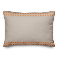 East Urban Home Plaid Orange Stripe Throw Pillow