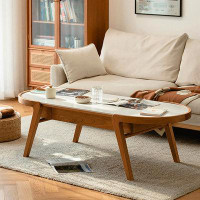 RARLON Nordic cream style living room tea table household minimalist oval coffee table