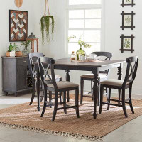 Liberty Furniture Ocean Isle 4 - Person Counter Height Extendable Pine Solid Wood Dining Set
