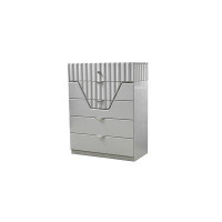 Ceballos Da Vinci Modern Style 5-Drawer Chest Made With Wood In Grey