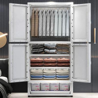 Latitude Run® Drawer Cabinet White Wardrobe Storage Clothes Korean Style Wardrobe Stand Parfume Bag Szafy Do Sypialni Fu