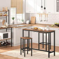 Co-t Bar Table Set, Pub Tables Bar Height With Stools Set Of 2, Bar Chairs Under Counter Height Table For Small Spaces,