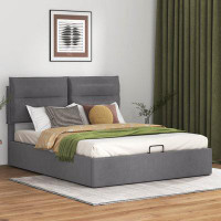 Latitude Run® Queen Upholstered Platform Bed With A Hydraulic Storage System