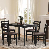 Winston Porter 5PCS Stylish Dining Table Set 4 Upholstered Chairs With Ladder Back