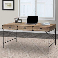 Laurel Foundry Modern Farmhouse Wycombe 59'' Wood Grain Desk with Drawers