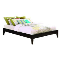 White Noise Wooden California King Size Universal Bed Frame with Tapered Legs, Brown