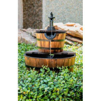 August Grove Holderness 2-Tier Rustic Outdoor Fountain 18" W