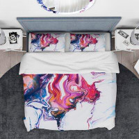 Made in Canada - East Urban Home Designart Hand Painted Marble Composition Duvet Cover Set