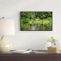Made in Canada - East Urban Home 'Bushes and Trees in River Bank' Framed Photographic Print on Wrapped Canvas
