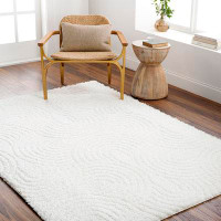 Wade Logan Carollyn Nomadic Solid Colour Machine Woven Polyester Area Rug in White