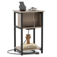 Ivy Bronx 3-Tier End Table With USB Ports & Power Outlets-1 Piece