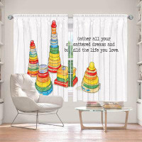 East Urban Home Lined Window Curtains 2-panel Set for Window Size 112" x 78" Marley Ungaro Toys Stacking Rings Dream