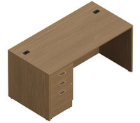 Newland Single Pedestal Straight Desk – 30 x 60 -- Brand New