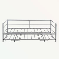 Bailongdoo Twin Size Metal Daybed with Adjustable Trundle