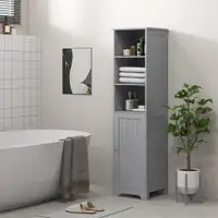 Bathroom Floor Cabinet 15.7" x 15" x 63" Grey