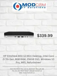 PC Sale Alert - HP EliteDesk 800 G3 Mini Desktop, Intel Core i5 7th Gen, 8GB RAM, 256GB SSD, Windows 10 Pro, WIFI