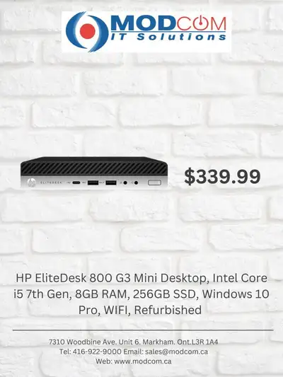 PC Sale Alert - HP EliteDesk 800 G3 Mini Desktop, Intel Core i5 7th Gen, 8GB RAM, 256GB SSD, Windows 10 Pro, WIFI