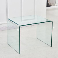 Wrought Studio Small Clear Glass Side  End Table