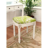 Bay Isle Home™ Ayaan Botanical Linen Upholstered Vanity Stool