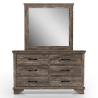 The Twillery Co. Waldenburg 6 Drawer 60" W Solid Wood Double Dresser with Mirror