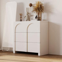 Hokku Designs Modern Style Three-Drawer Chest Sideboard Cabinet Ample Storage Spaces For Living Room, Children's Room, A