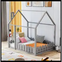 Red Barrel Studio Wood Bed House Bed Frame With Fence