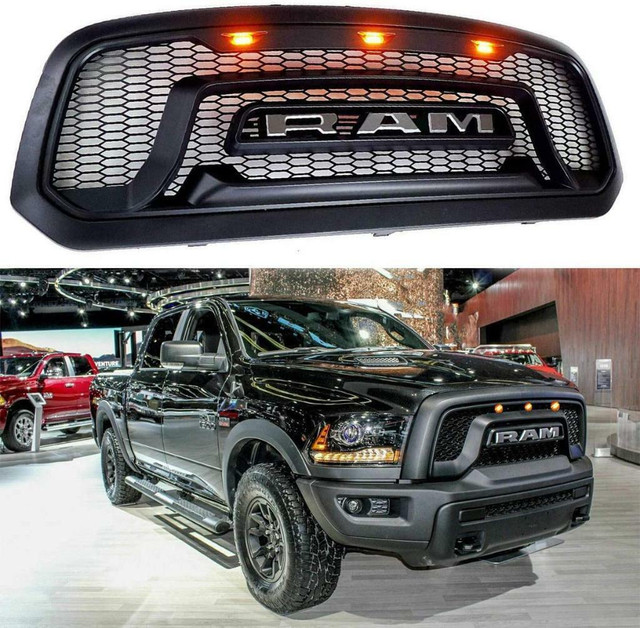 NEW RAM GRILL 2013-2018 REBEL STYLE MESH GRILL 3 AMBER GR005 in Other Parts & Accessories in Alberta