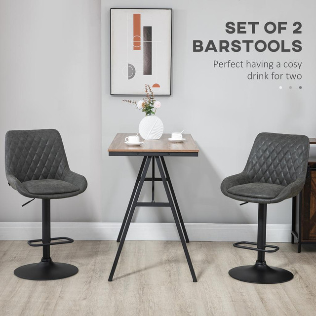 Barstool 20.1" x 23.2" x 46.1" Dark Grey in Kitchen & Dining Wares - Image 4