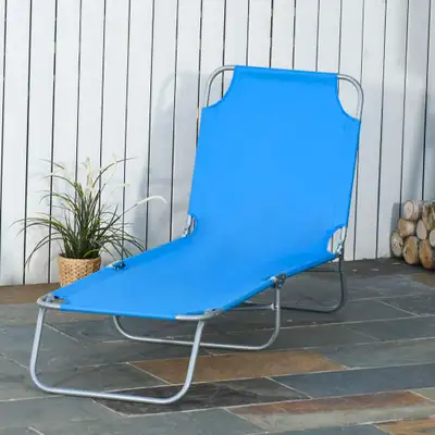 Lounge Chair 73.5" x 21.75" x 9.5" Blue