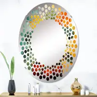 Design Art Tropical Jungle Plants Beauty - Polka Dot Wall Mirror|Oval