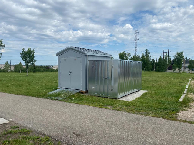 24 GAUGE STEEL SHED 7’ X 14’ SHED w/FLOOR. BEST SHED EVER in Storage Containers in Regina - Image 2