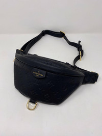 Louis Vuitton Black Empreinte Leather Fanny Pack Women Bag Purse Sac