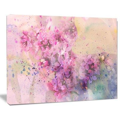 Made in Canada - Design Art Twig of Lilac Flowers Large Floral Graphic Art on Wrapped Canvas in Home Décor & Accents