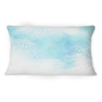 East Urban Home White Lace On Light Blue -1 Modern Printed Throw Pillow
